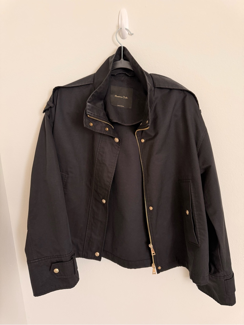Massimo Dutti - Black Jacket - Bomber, Utility Jacket. Like NEW!